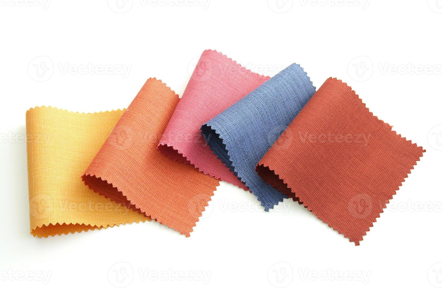 Multicolor tone of fabric sample on white background photo