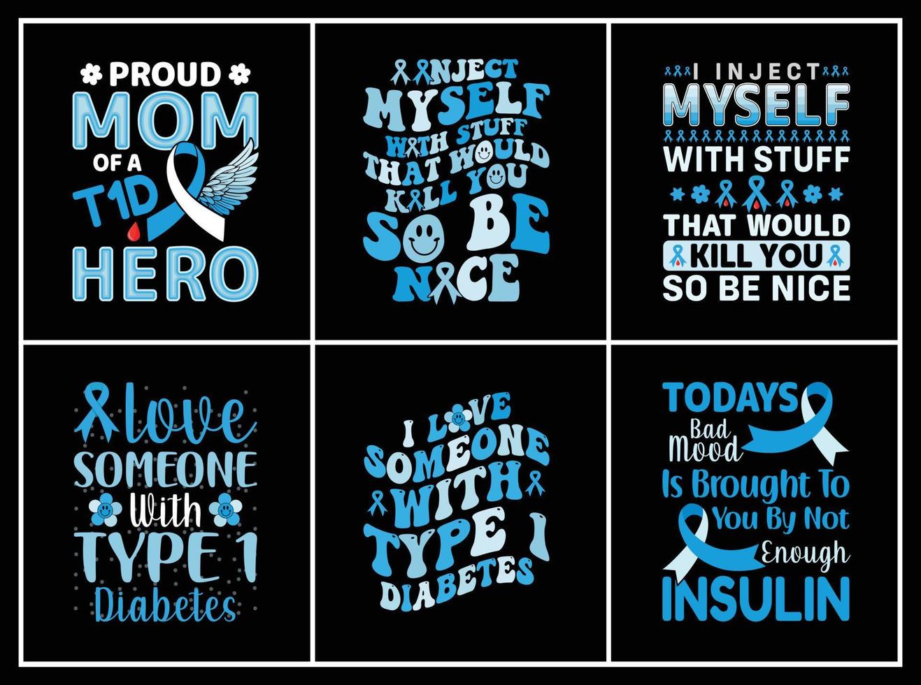 Diabetes Awareness quote t-shirt bundle Print vector