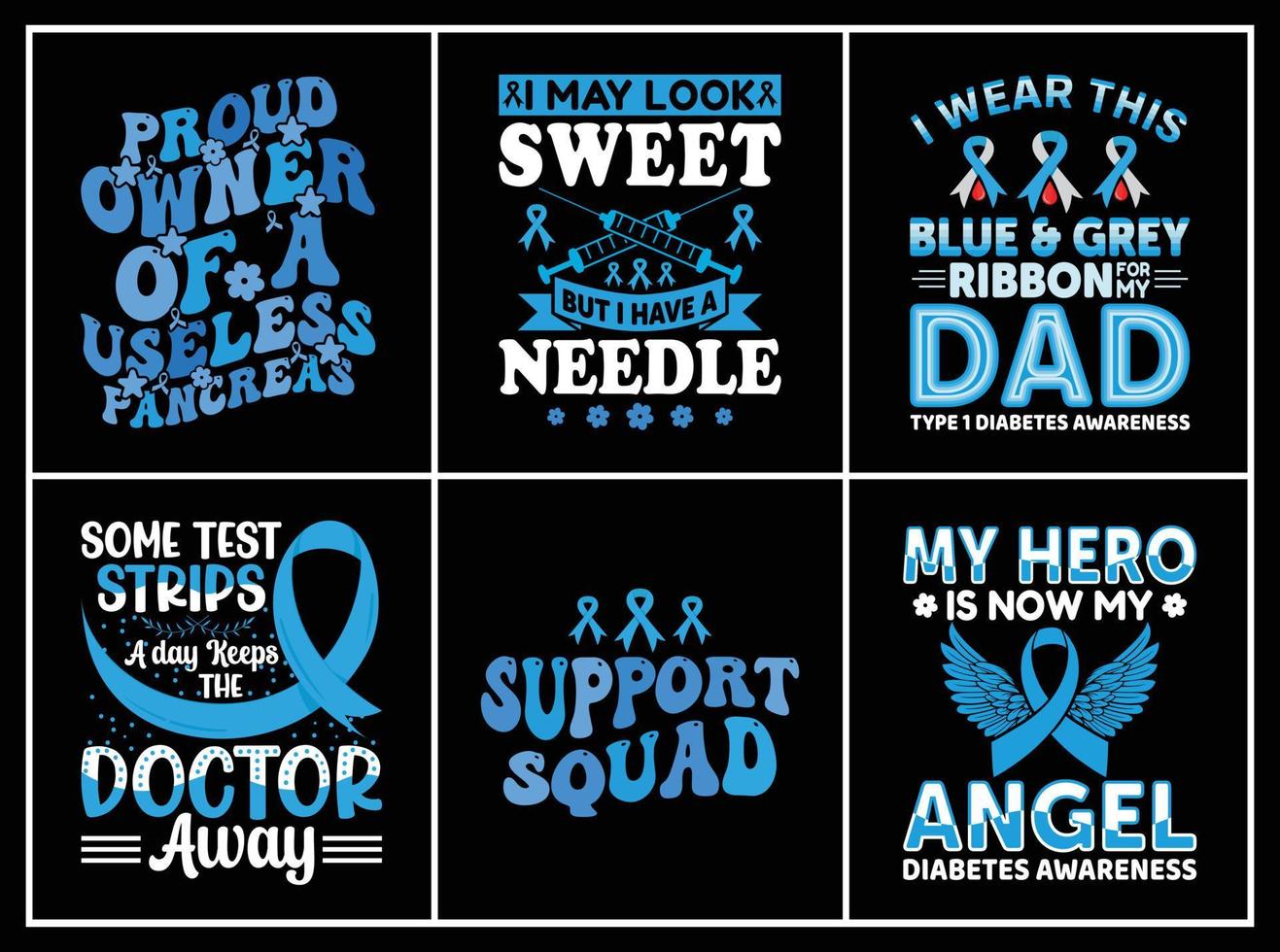 Diabetes Awareness quote t-shirt bundle Print vector