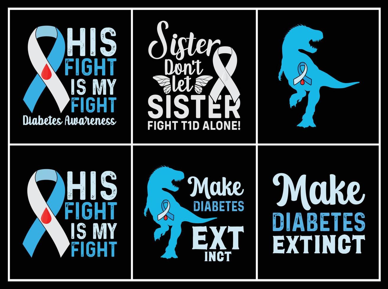 Diabetes Awareness quote t-shirt bundle Print vector