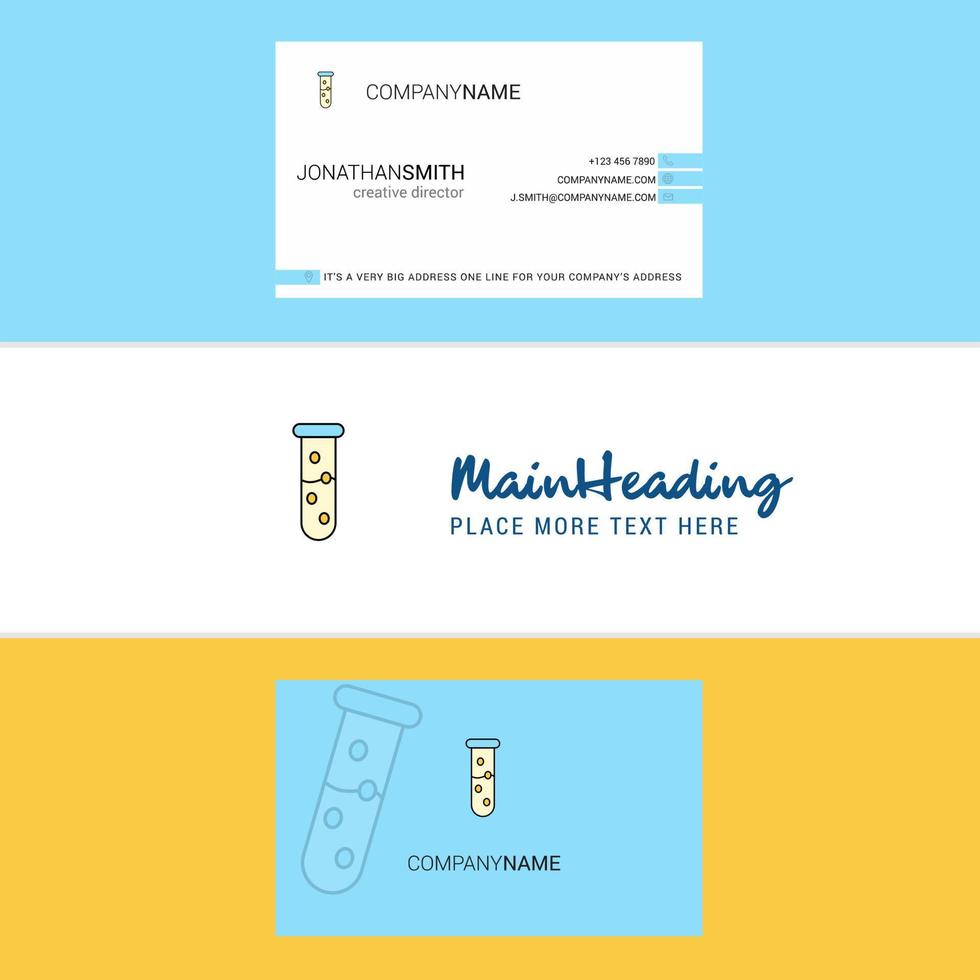 Beautiful Test tube Logo and business card vertical Design Vector