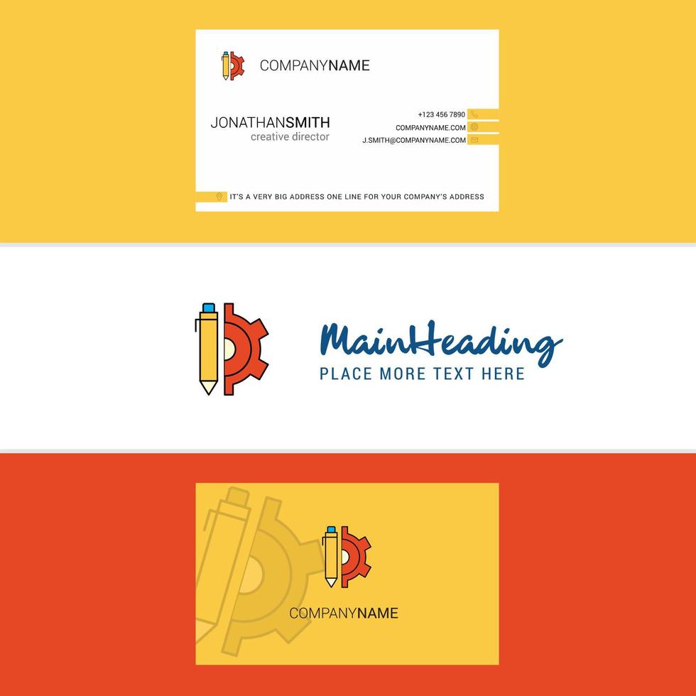 Beautiful Setting Logo and business card vertical Design Vector