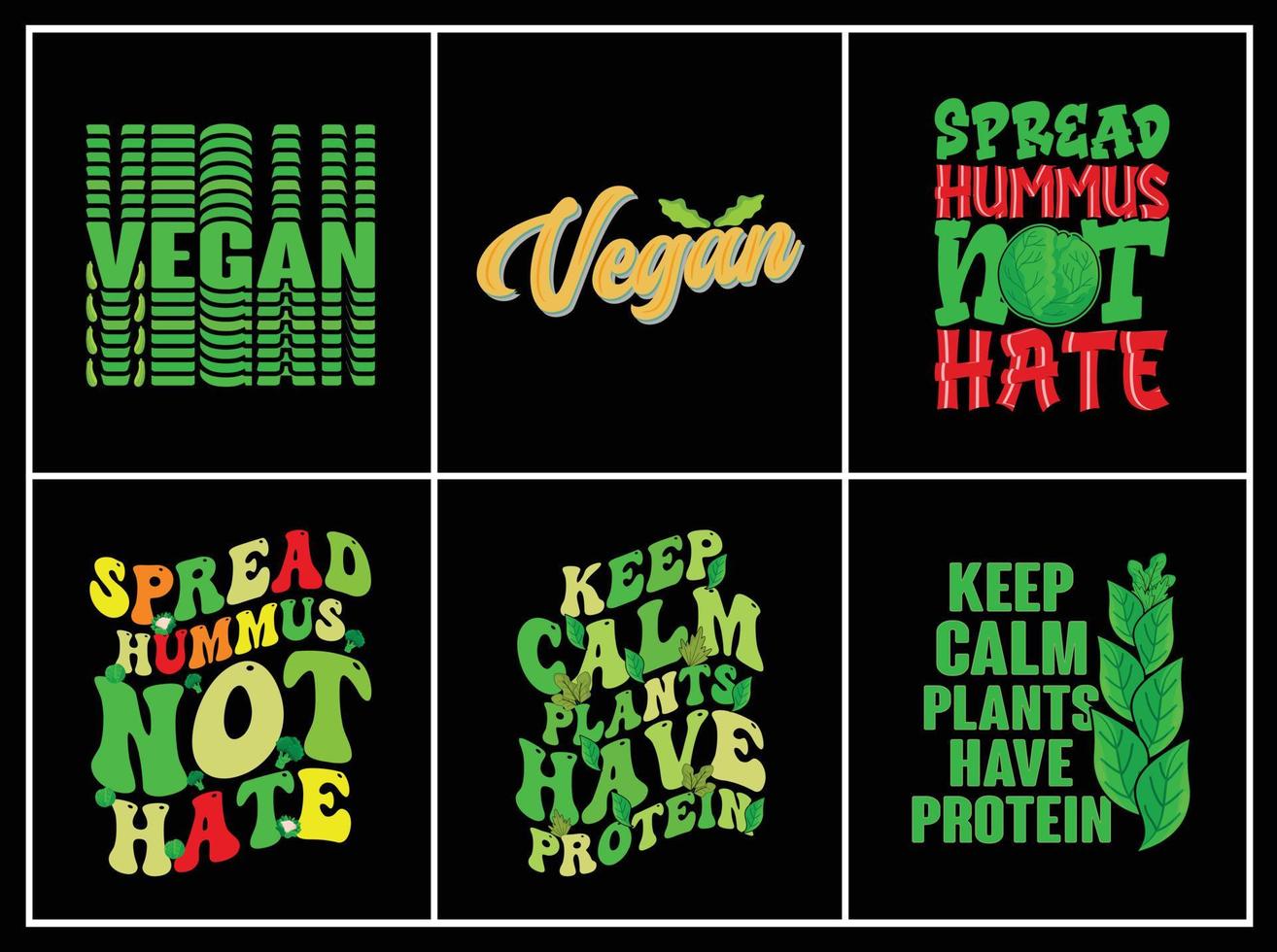 impresión de paquete de diseño de camiseta vegana vector