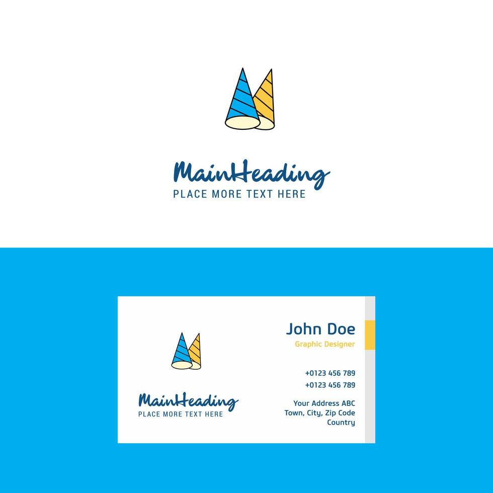 Flat Cone cap Logo and Visiting Card Template Busienss Concept Logo Design vector