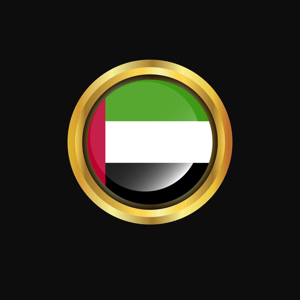 UAE flag Golden button vector