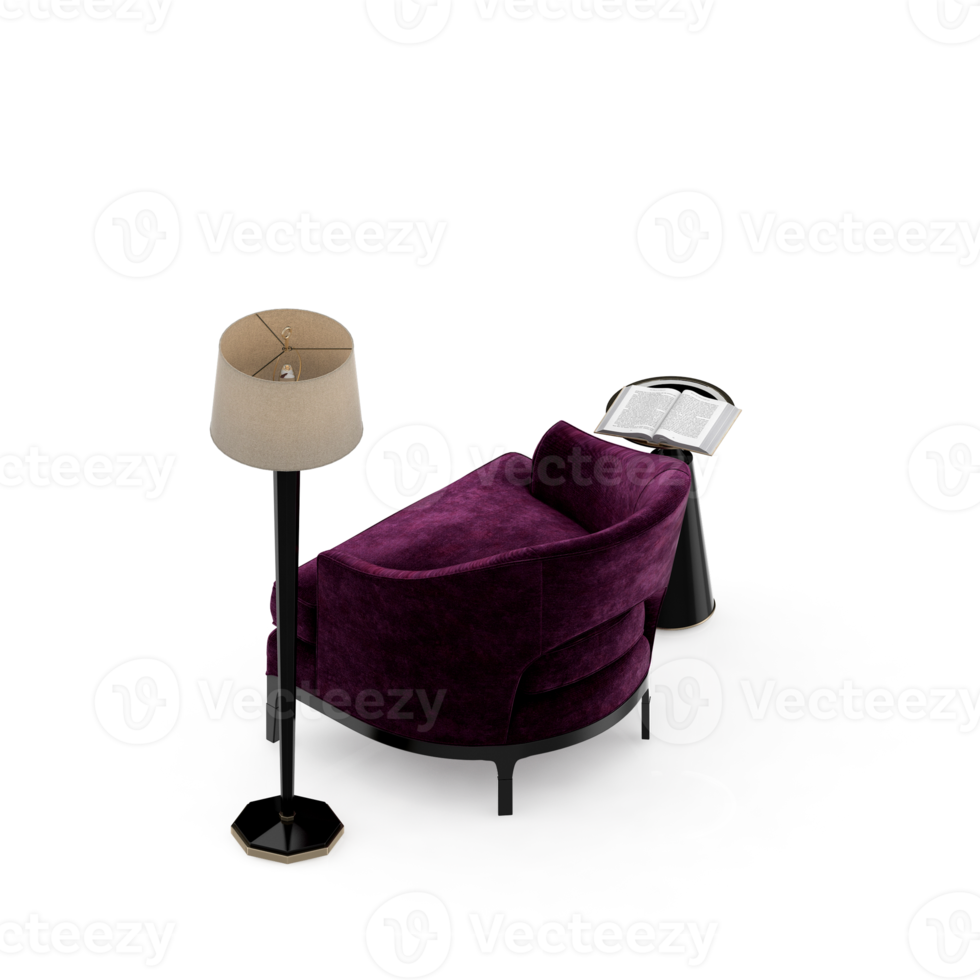 Isometric Armchair Isolated 3D render png