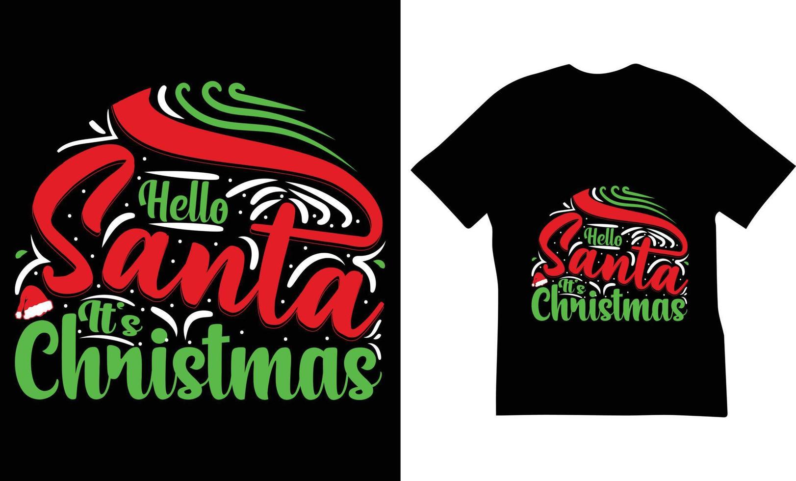 hola santa es diseño de camisetas con citas navideñas. el mejor diseño de camisetas con citas navideñas. vector