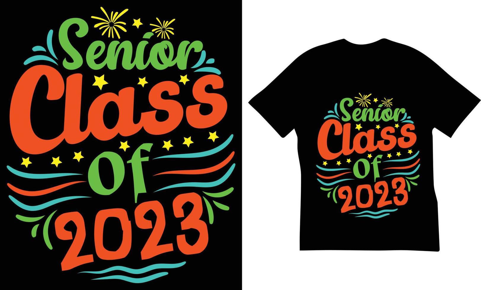 Diseño de camisetas de la clase senior de 2023. el mejor diseño de camisetas con citas de feliz año nuevo. vector