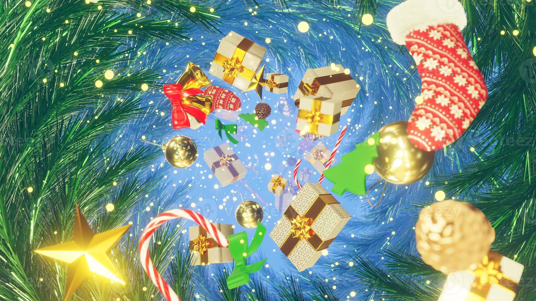 3D illustration Background for advertising and wallpaper in festival  and Christmas scene. 3D rendering in decorative concept. photo