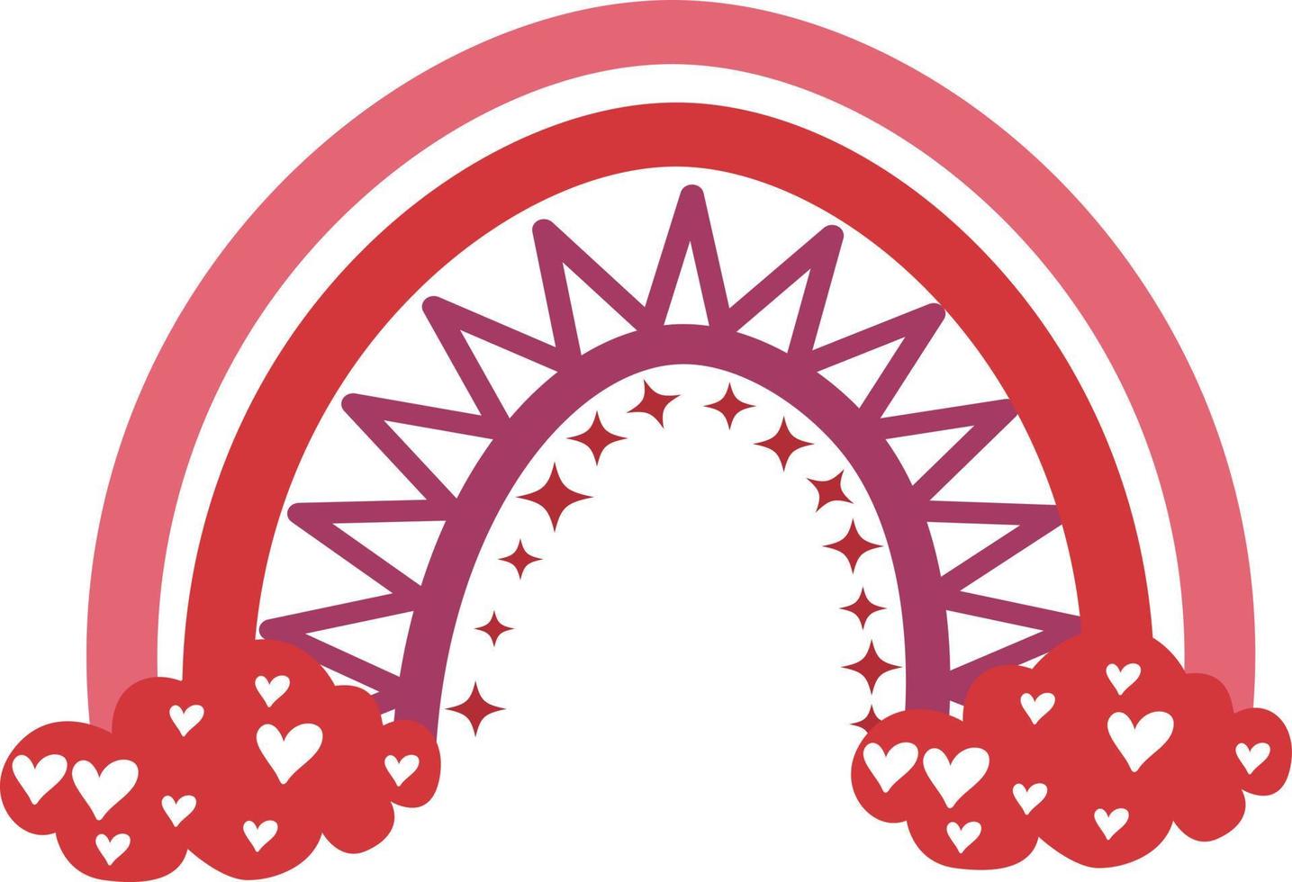 Rainbow Valentines Clipart. Love Rainbow vector