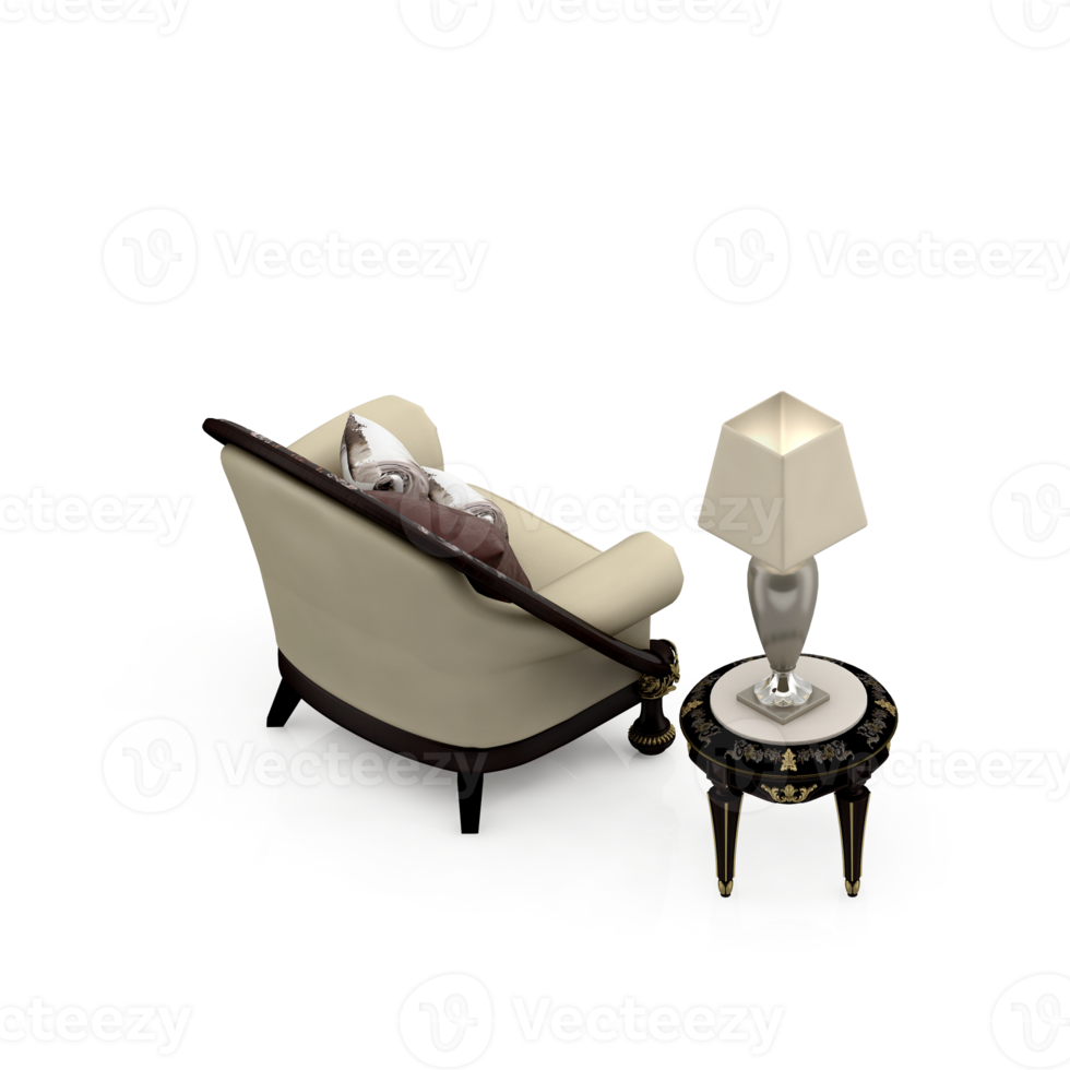 Isometric Armchair Isolated 3D render png