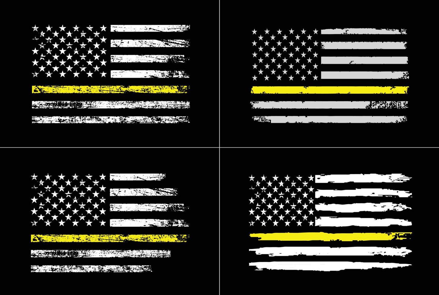 Thin Yellow Line Design Bundle vector