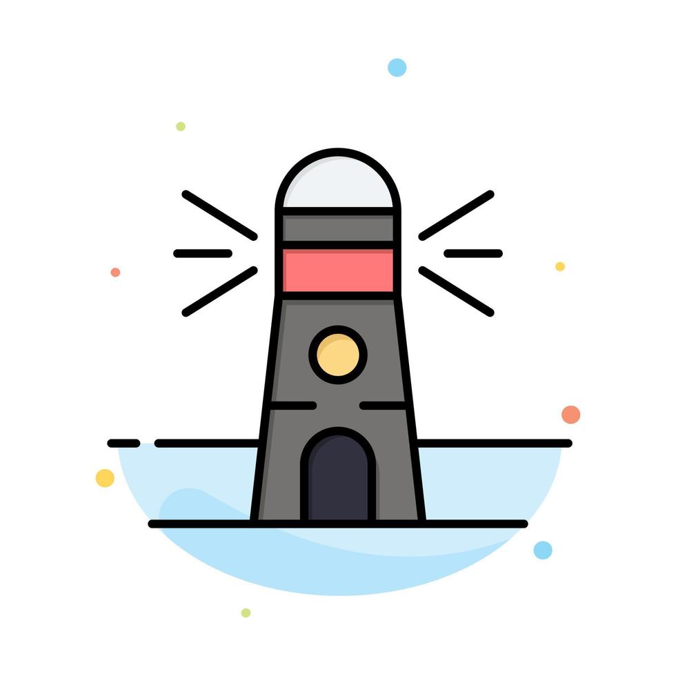 Lighthouse Building Navigation House Abstract Flat Color Icon Template vector