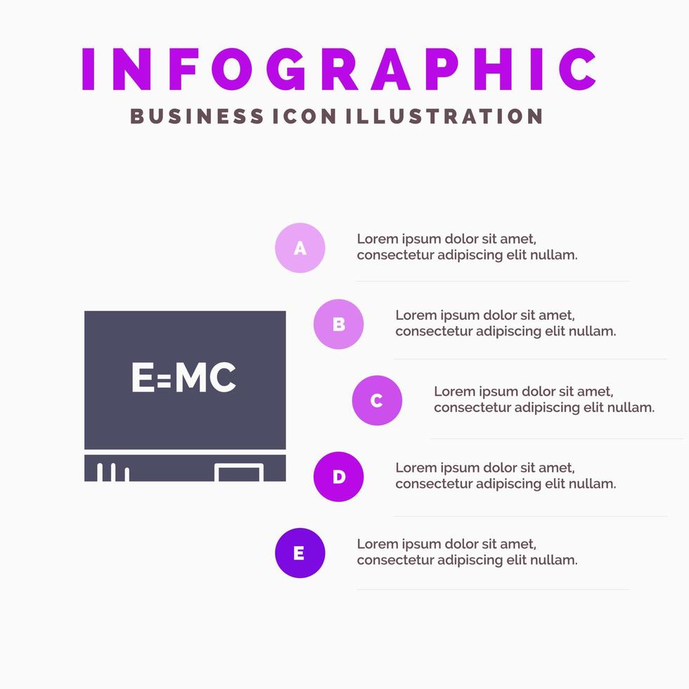 Board Education Formula Solid Icon Infographics 5 Steps Presentation Background vector