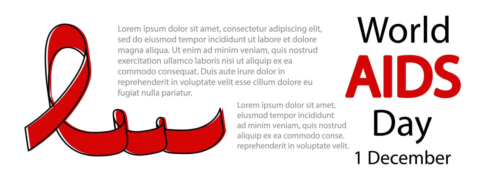 ilustración de vector de fondo horizontal del día mundial del sida