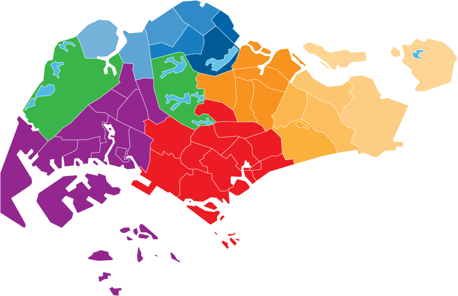 singapur mapa político dividir por estado png