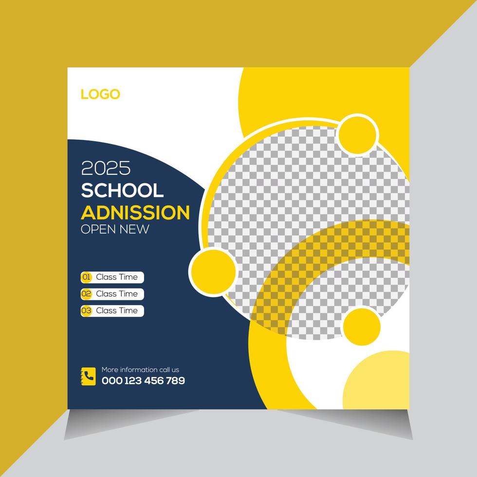 Back To School Admission Promotion Social Media Banner Design, Social Media Post Template For Online Education, Pro Vector