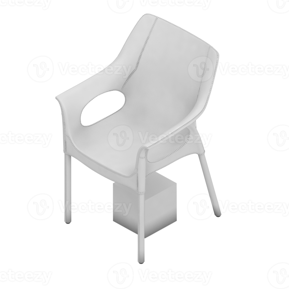 Isometric Chair 3D isolated rendering png