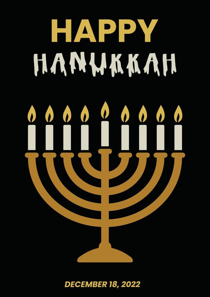 poster of happy hanukkah vector