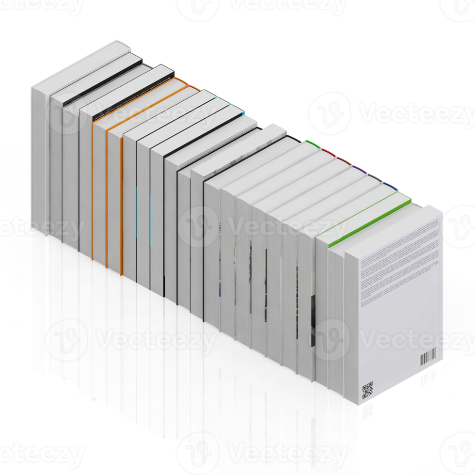 Isometric Books 3D render png