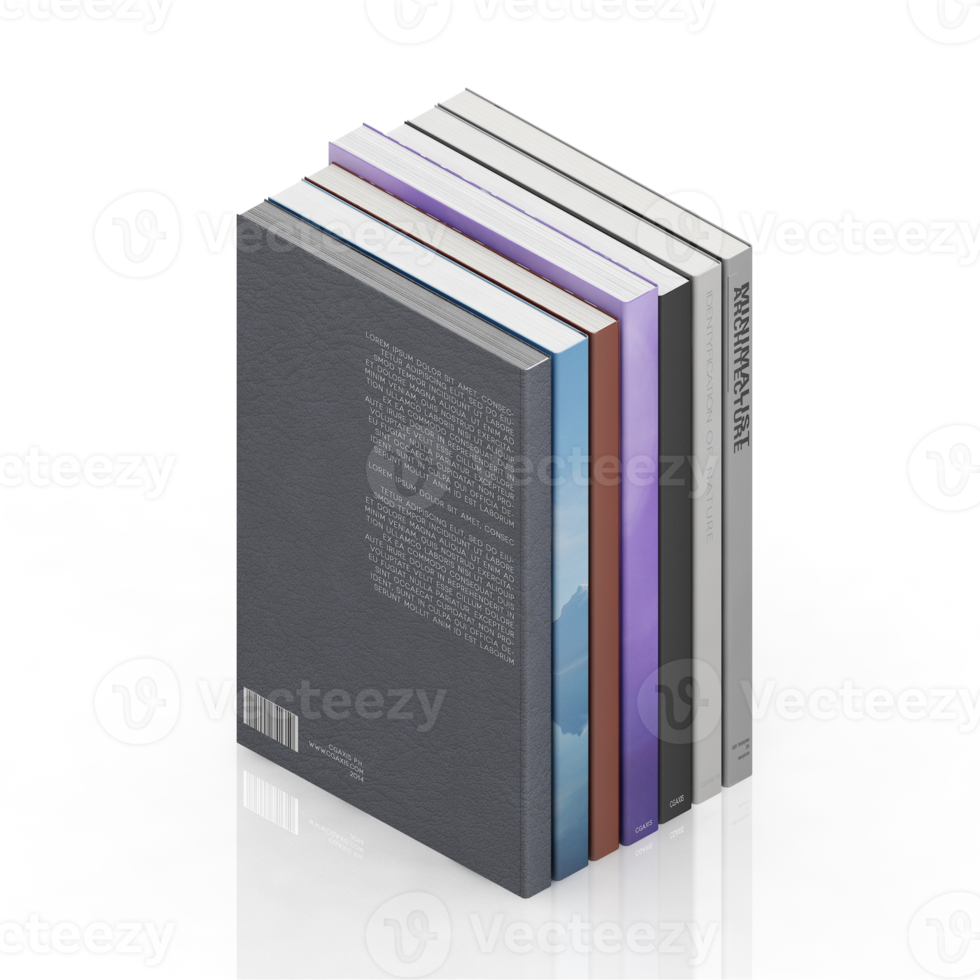 Isometric Books 3D render png