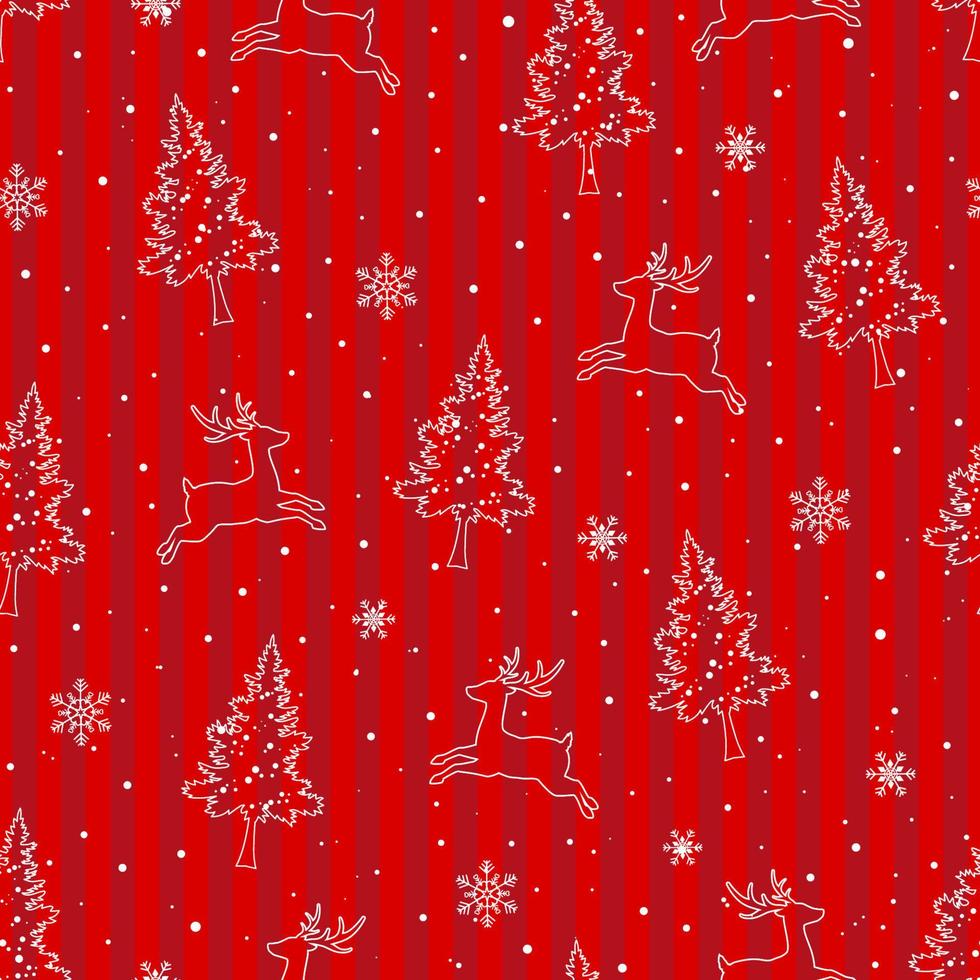 patrón sin costuras de vacaciones de invierno, tema de celebración para navidad o año nuevo decorativo sobre fondo rojo vector