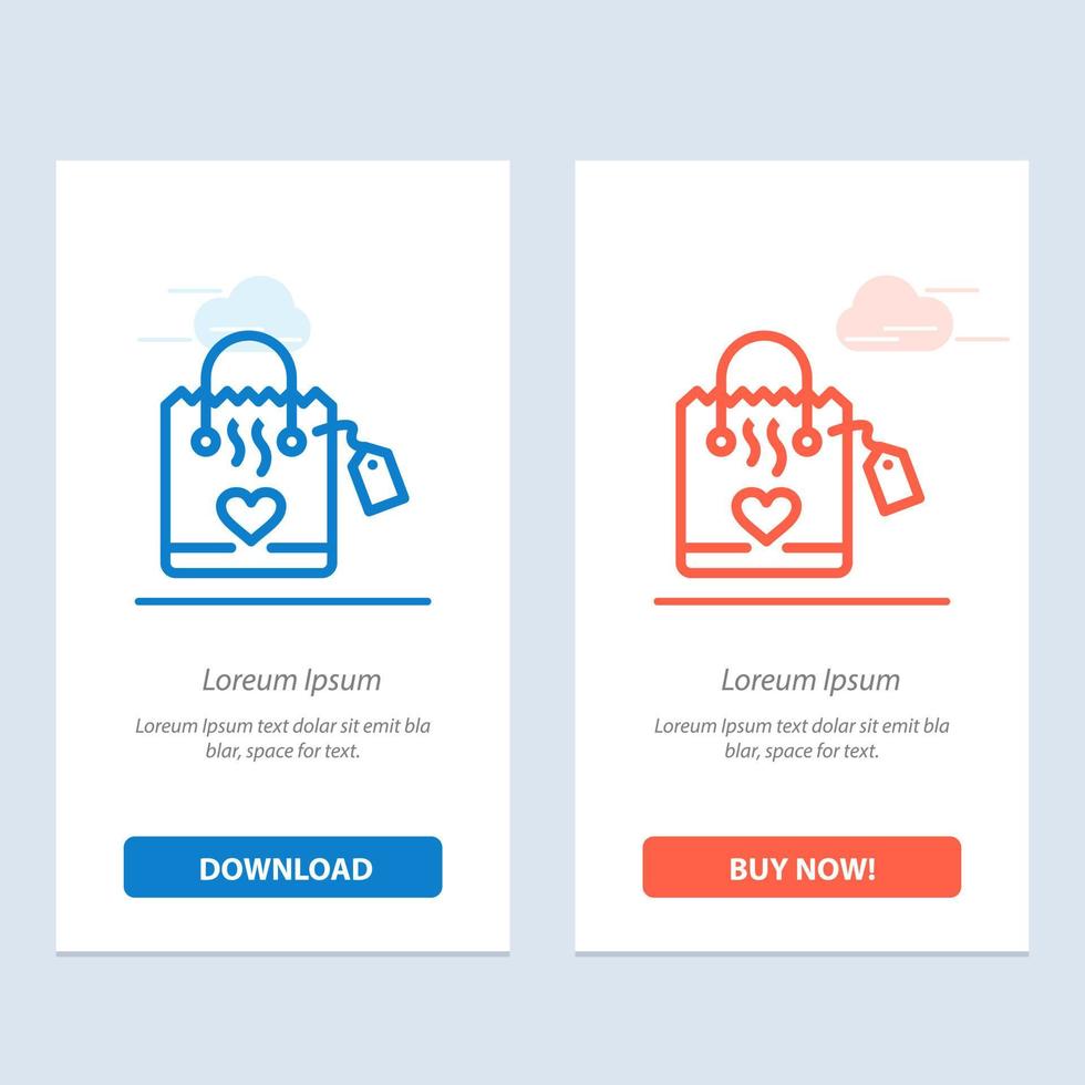 Handbag Love Heart Wedding  Blue and Red Download and Buy Now web Widget Card Template vector