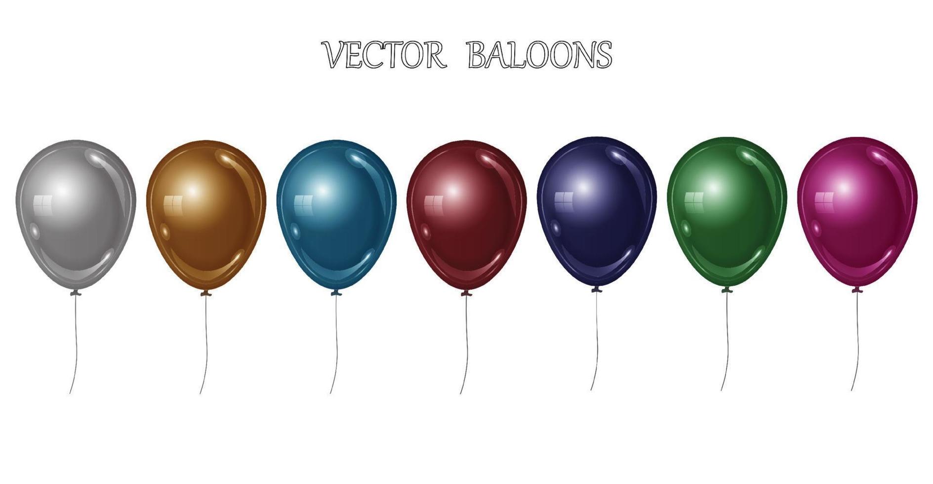 conjunto de globos de colores vector