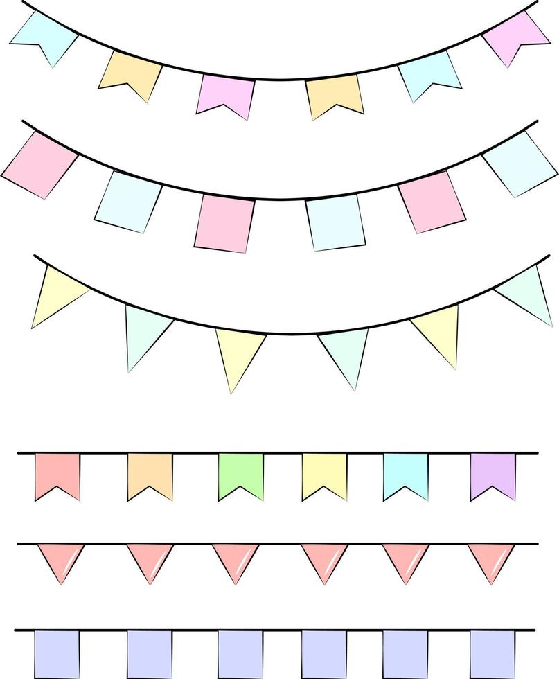 set of illustrations of colorful flags vector