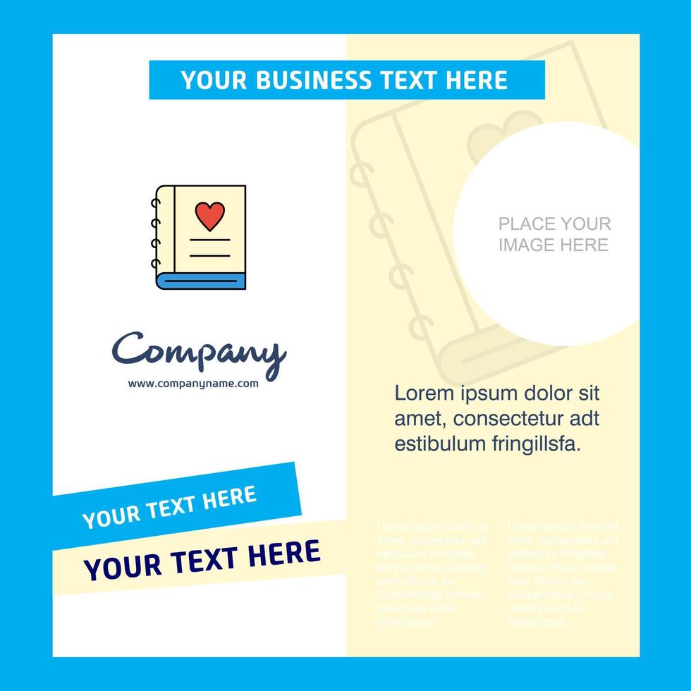 Love diary Company Brochure Template Vector Busienss Template