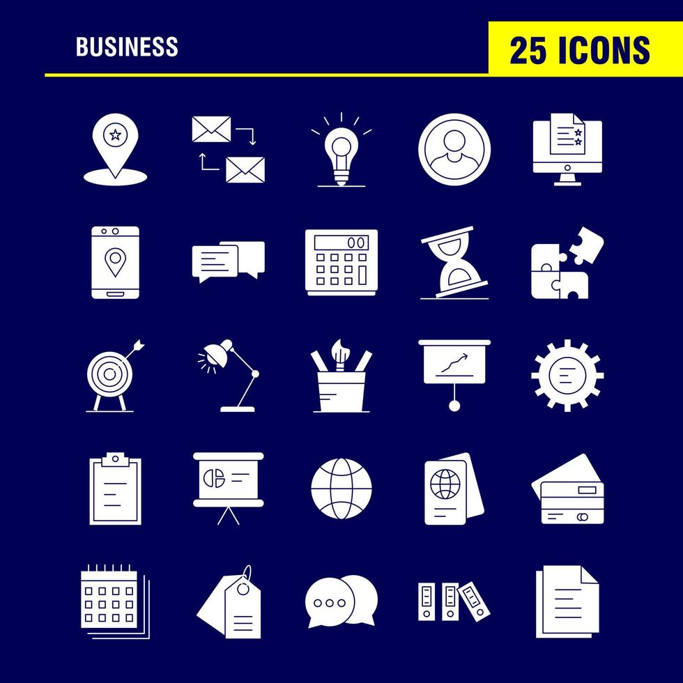 Business Solid Glyph Icon for Web Print and Mobile UXUI Kit Such as Christmas Location Map Star Sms Chatting Message Mail Pictogram Pack Vector