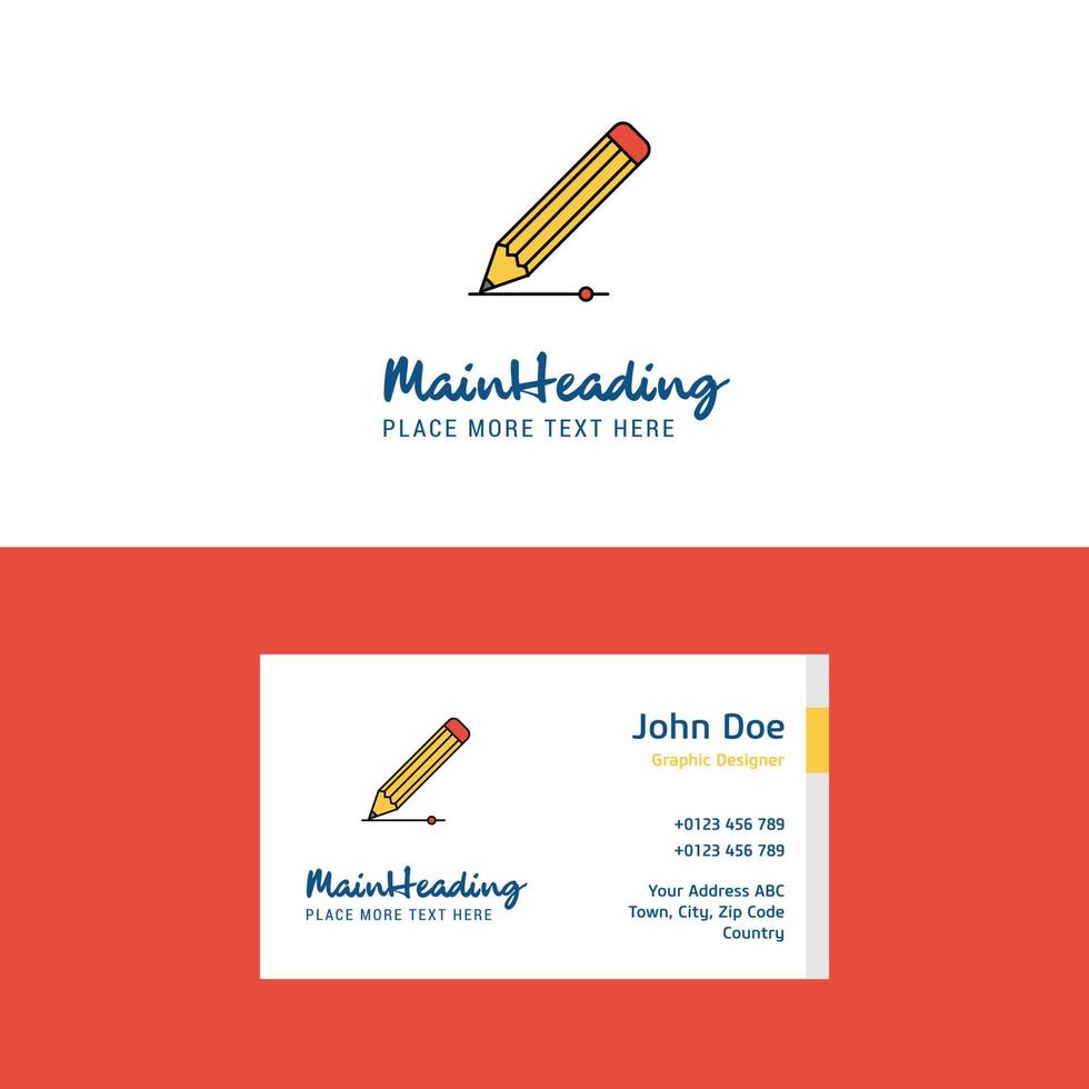 Flat Pencil Logo and Visiting Card Template Busienss Concept Logo Design vector