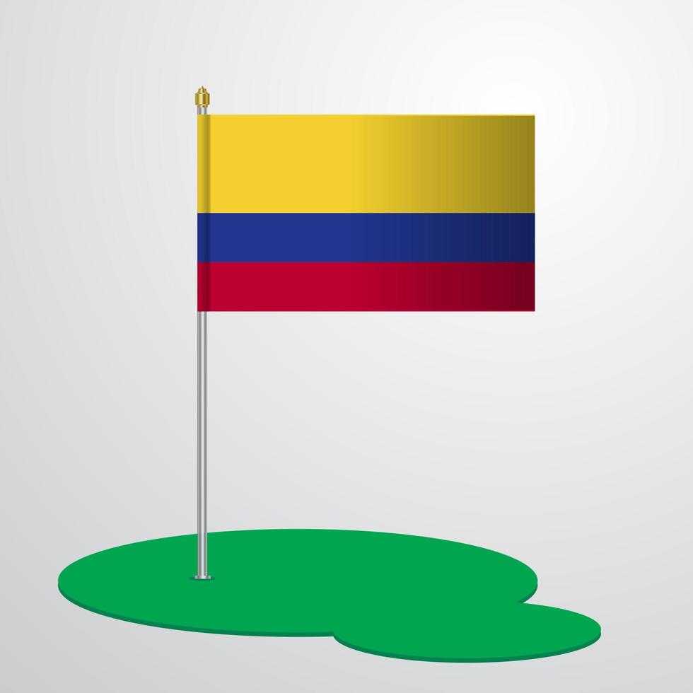 asta de la bandera de colombia vector