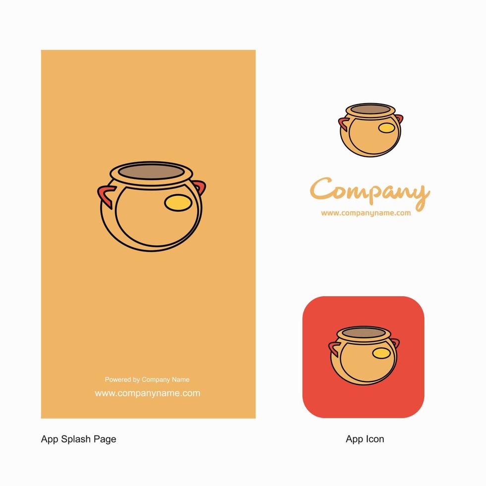 Pot Company Logo App Icon and Splash Page Design Creative Business App Design Elements vector