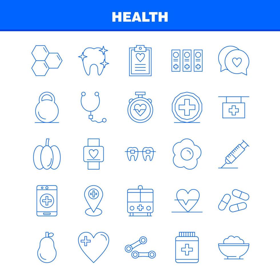 icono de línea de salud para impresión web y kit de uxui móvil, como el latido del corazón médico, el latido del corazón, el vector del paquete de pictogramas del hospital médico de pera de emergencia