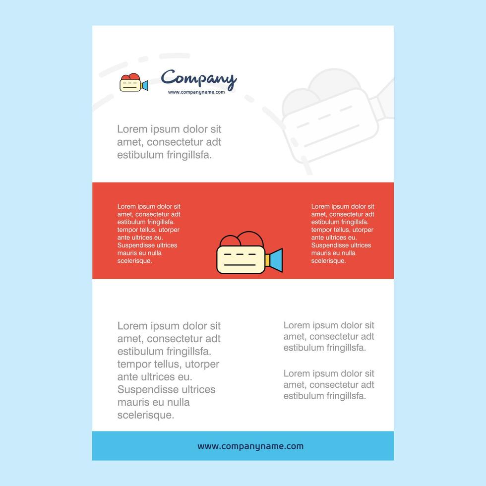 Template layout for Camcoder comany profile annual report presentations leaflet Brochure Vector Background