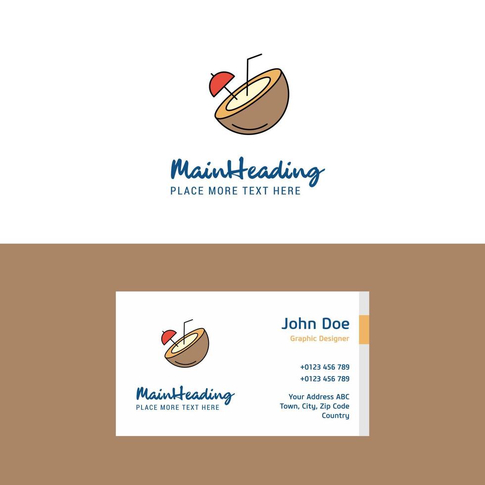 Flat Coconut Logo and Visiting Card Template Busienss Concept Logo Design vector