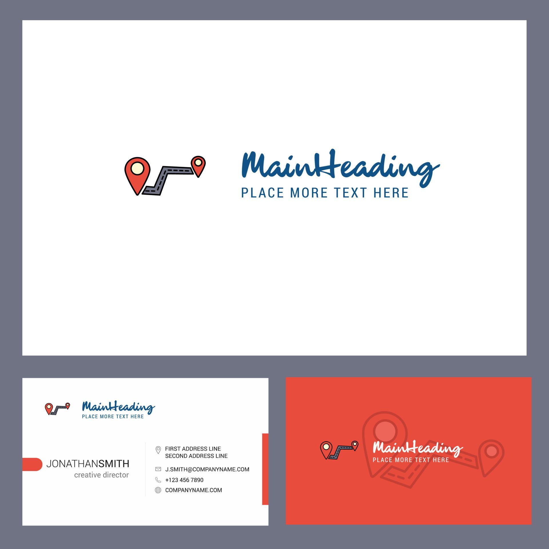 Route Logo design with Tagline Front and Back Busienss Card Template