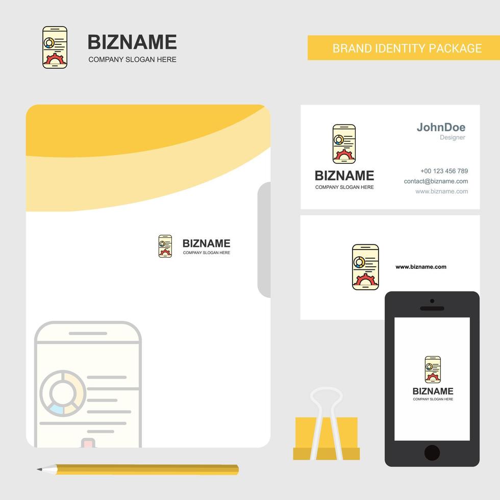 Mobile setting Business Logo File Cover Visiting Card and Mobile App Design Vector Illustration