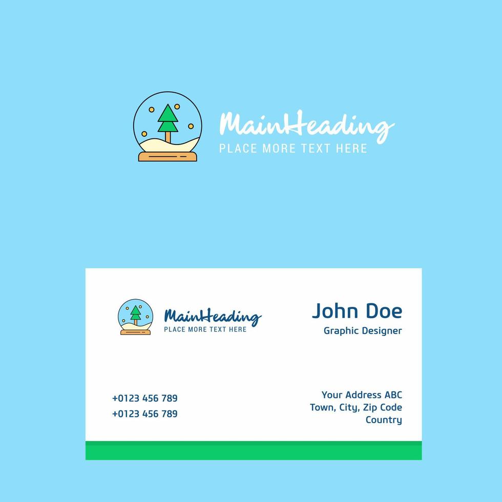 Christmas globe logo Design with business card template Elegant corporate identity Vector