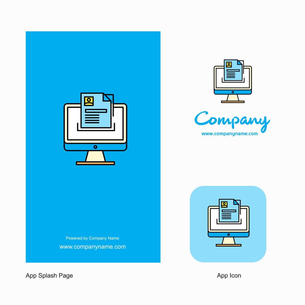 Document in computer Company Logo App Icon and Splash Page Design Creative Business App Design Elements vector