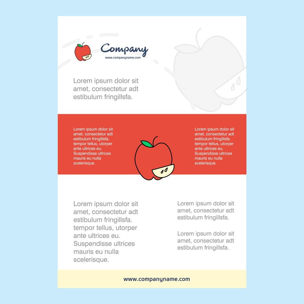 Template layout for Apple comany profile annual report presentations leaflet Brochure Vector Background