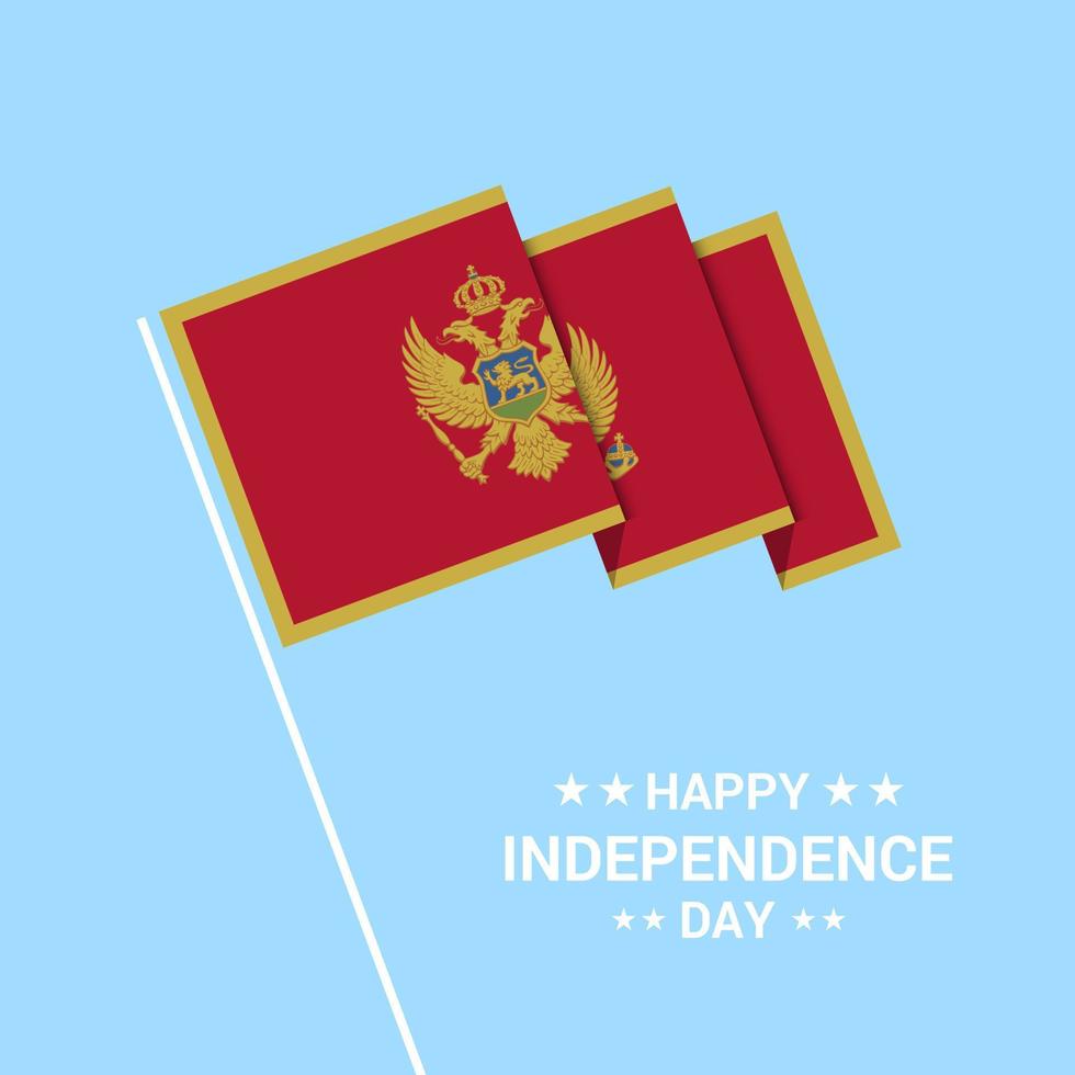 Montenegro Independence day typographic design with flag vector