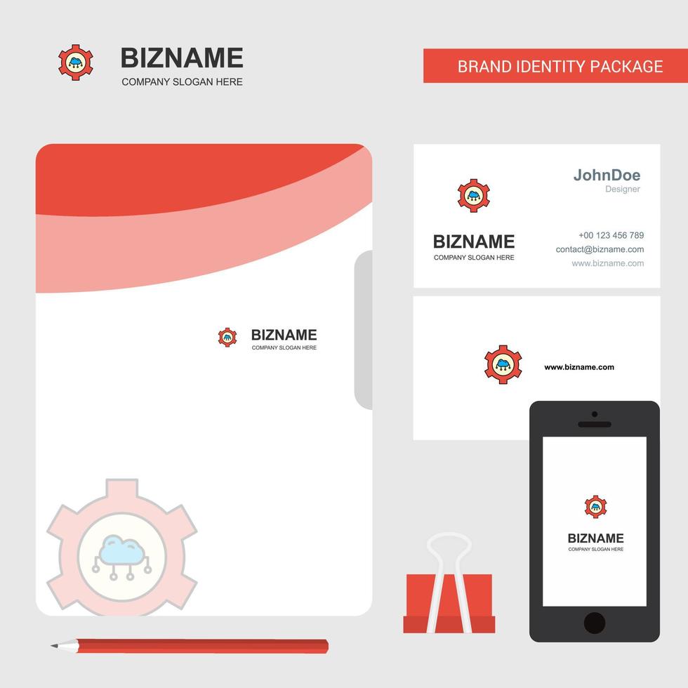 Cloud setting Business Logo File Cover Visiting Card and Mobile App Design Vector Illustration