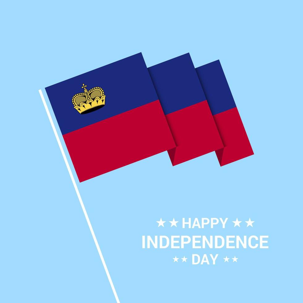 Liechtenstein Independence day typographic design with flag vector