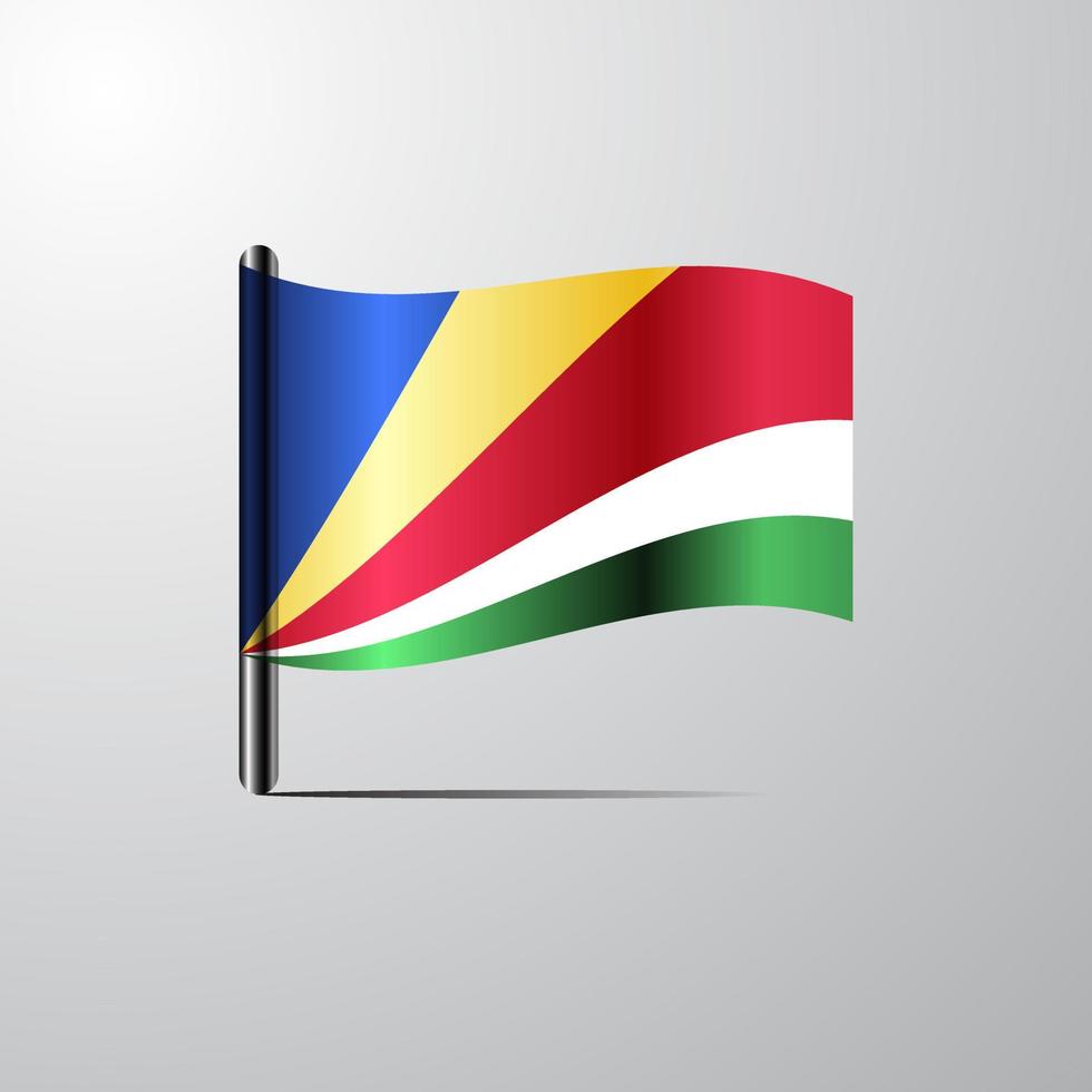 Seychelles waving Shiny Flag design vector
