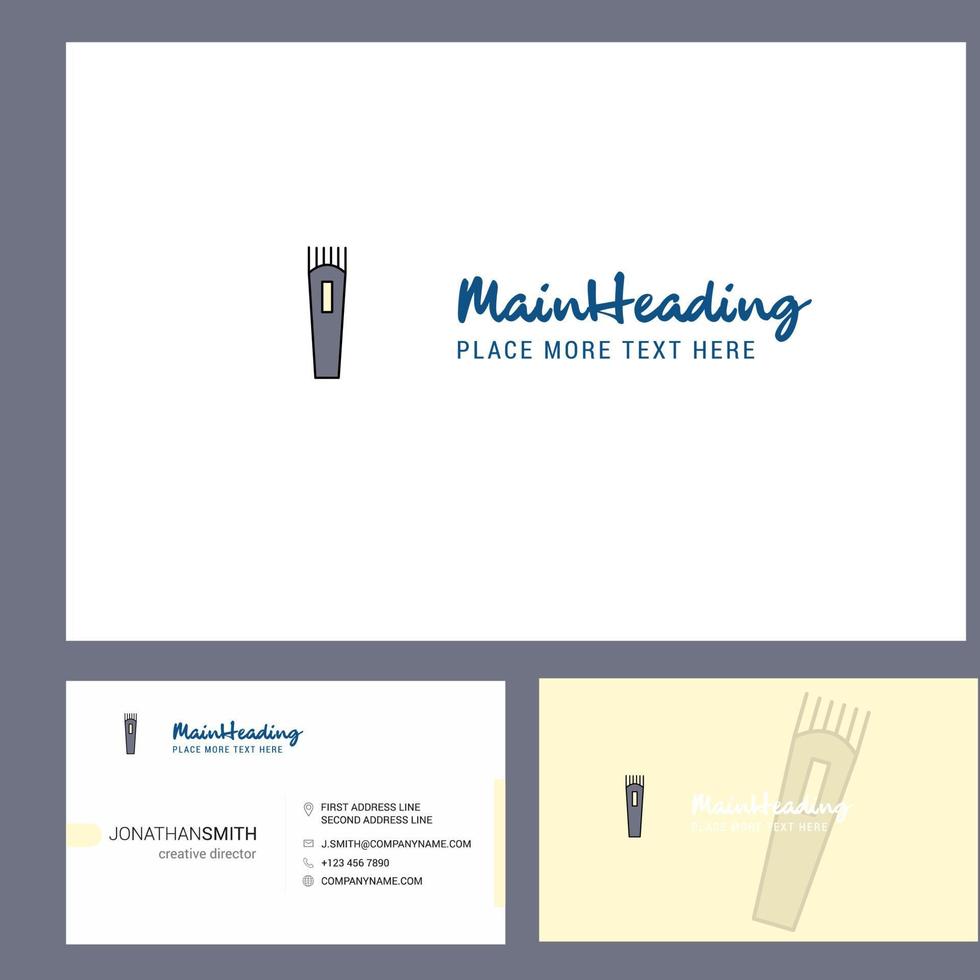 Trimmer Logo design with Tagline Front and Back Busienss Card Template Vector Creative Design