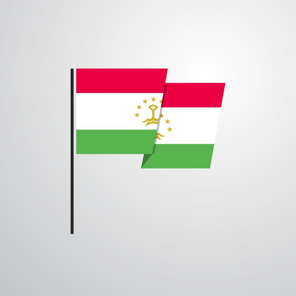 vector de diseño de bandera ondeante de tayikistán