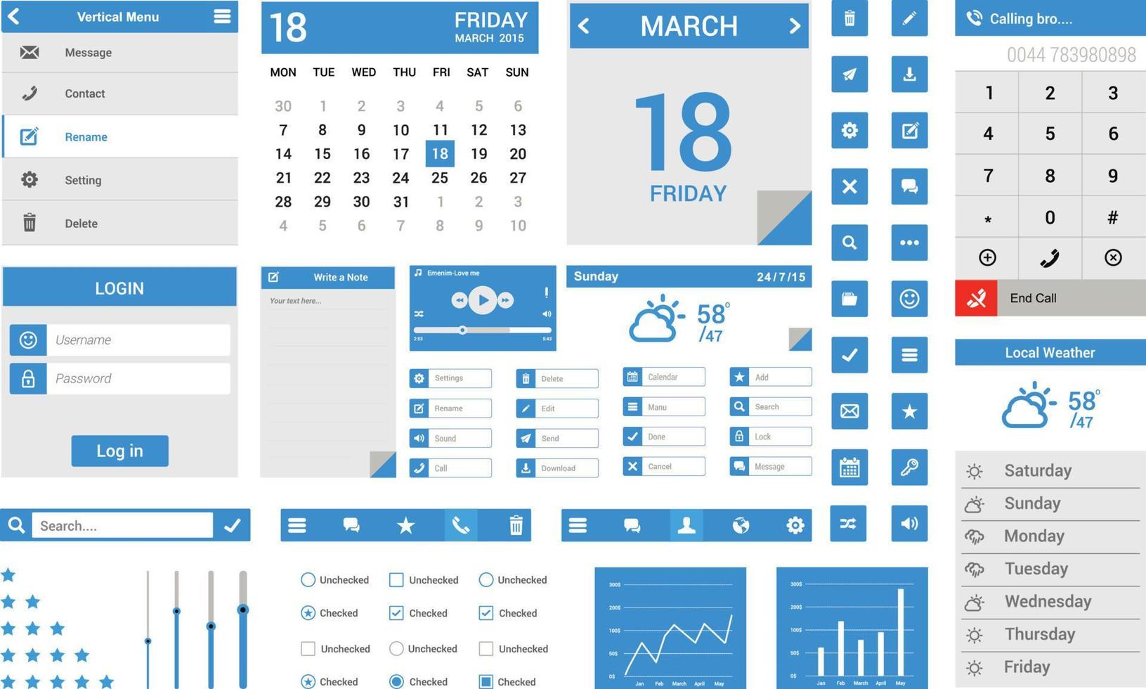 Mobile app User interface design vector