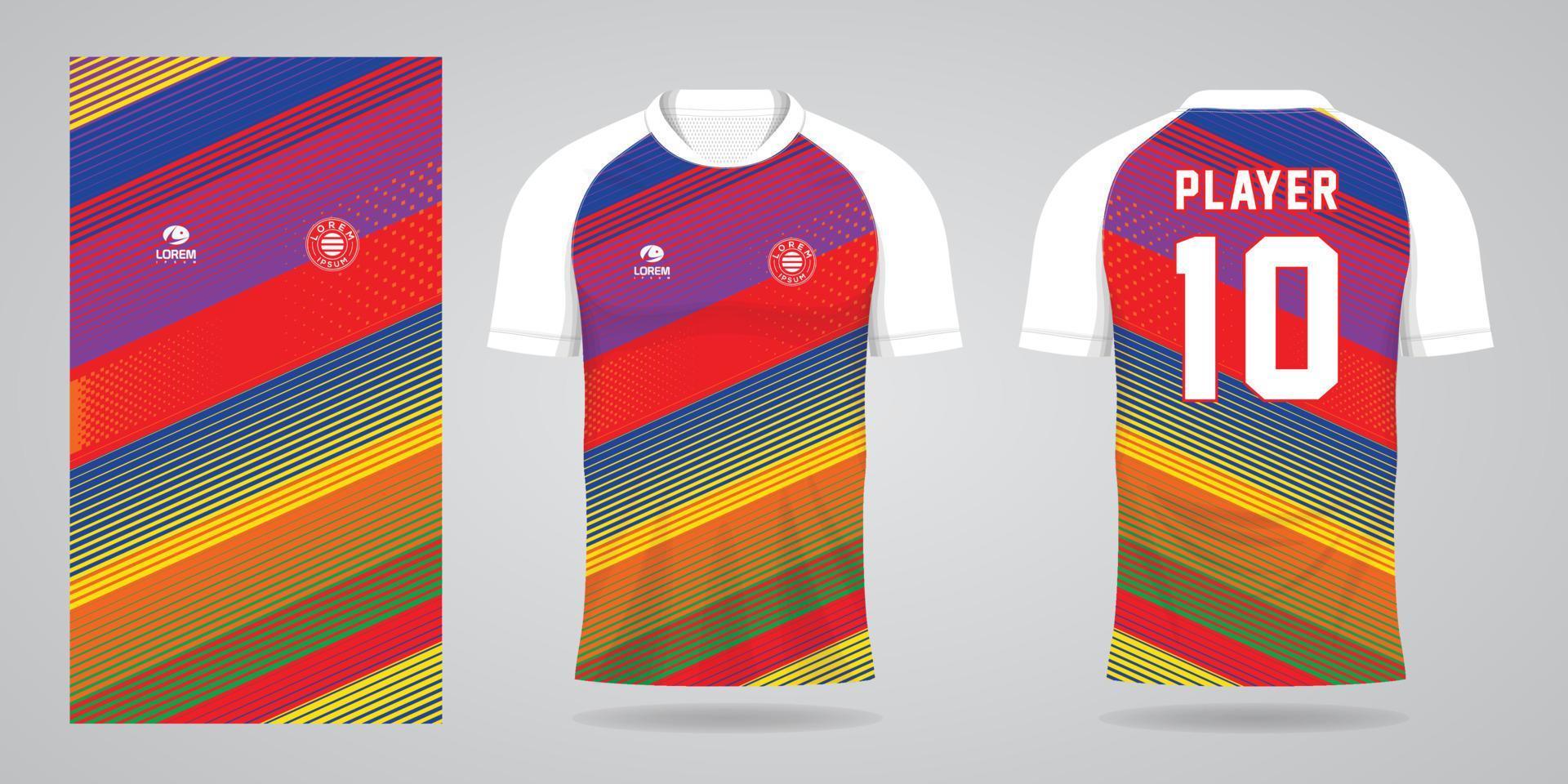 colorful football jersey sport design template vector